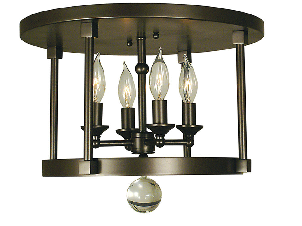 Framburg 4-Light Mahogany Bronze Compass Flush Semi-Flush Mount