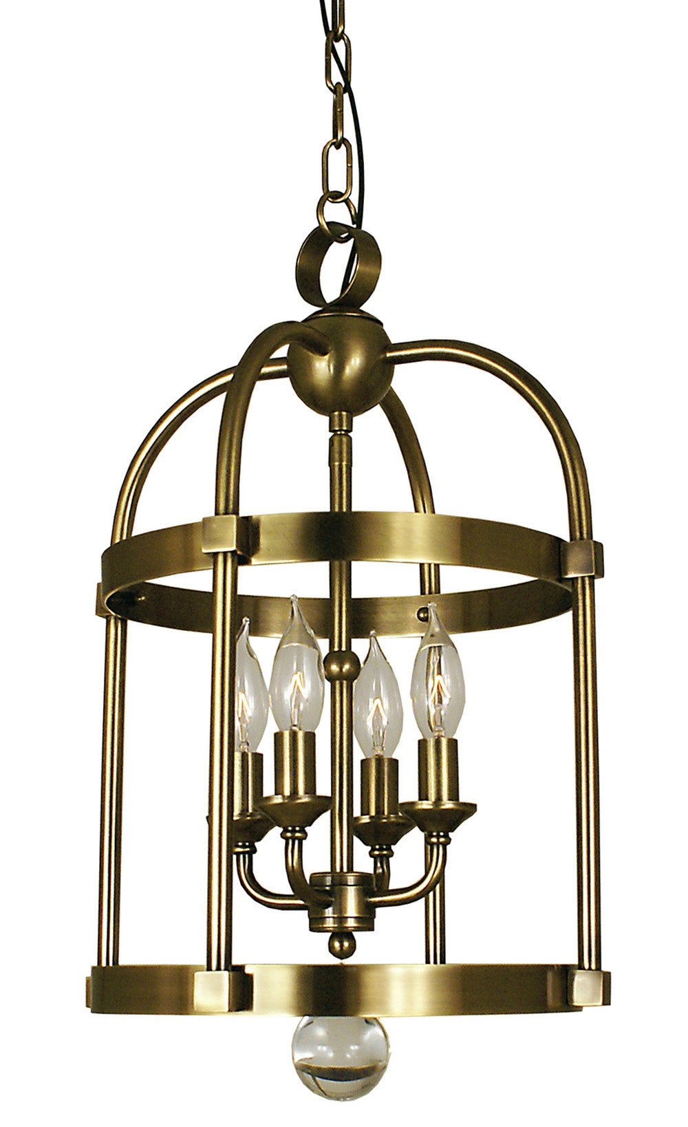 Framburg 4-Light Antique Brass Compass Mini Chandelier