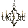 Framburg Quatrefoil 5 - Light Mahogany Bronze Dining Chandelier 1161 MB
