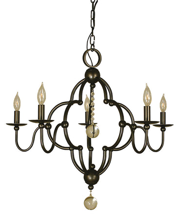 Framburg Quatrefoil 5 - Light Mahogany Bronze Dining Chandelier 1161 MB