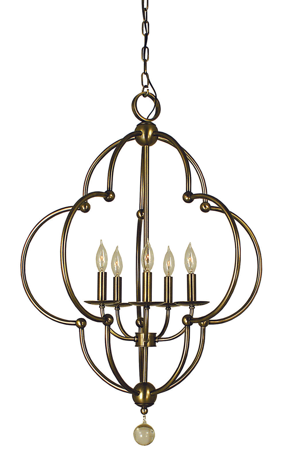 Framburg 5-Light Antique Brass Quatrefoil Dining Chandelier