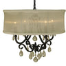 Framburg Liebestraum 4 - Light Mahogany Bronze with Sheer Cream Shade Dining Chandelier 1234 MB/SC