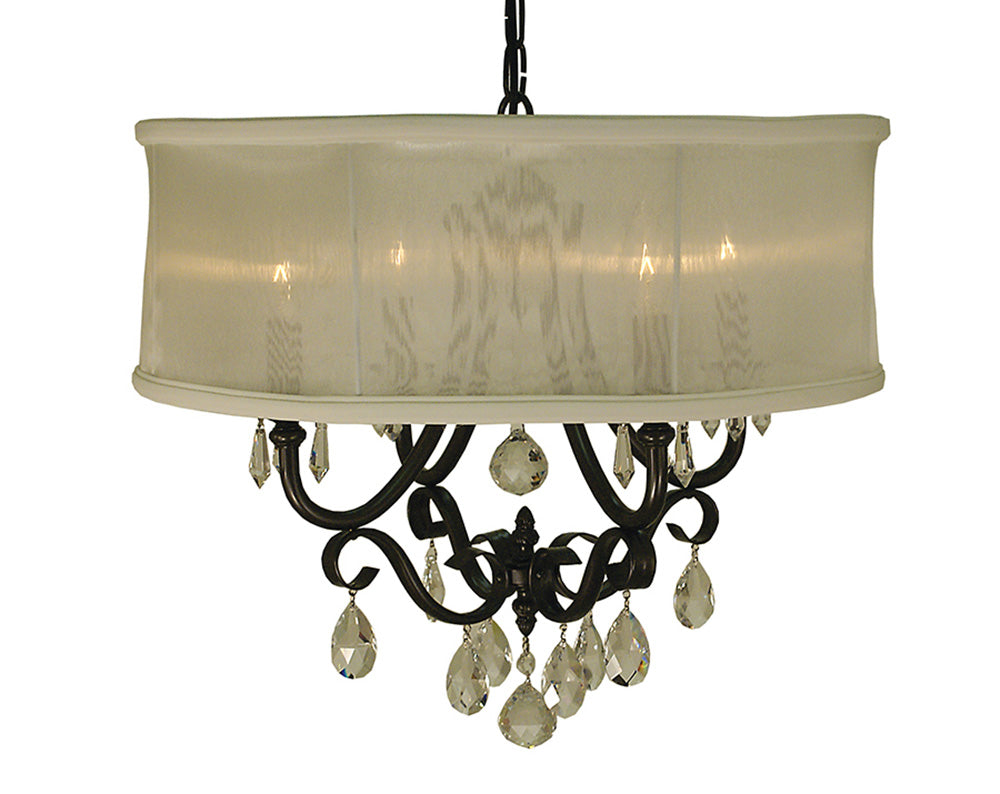 Framburg 4-Light Mahogany Bronze Liebestraum Dining Chandelier