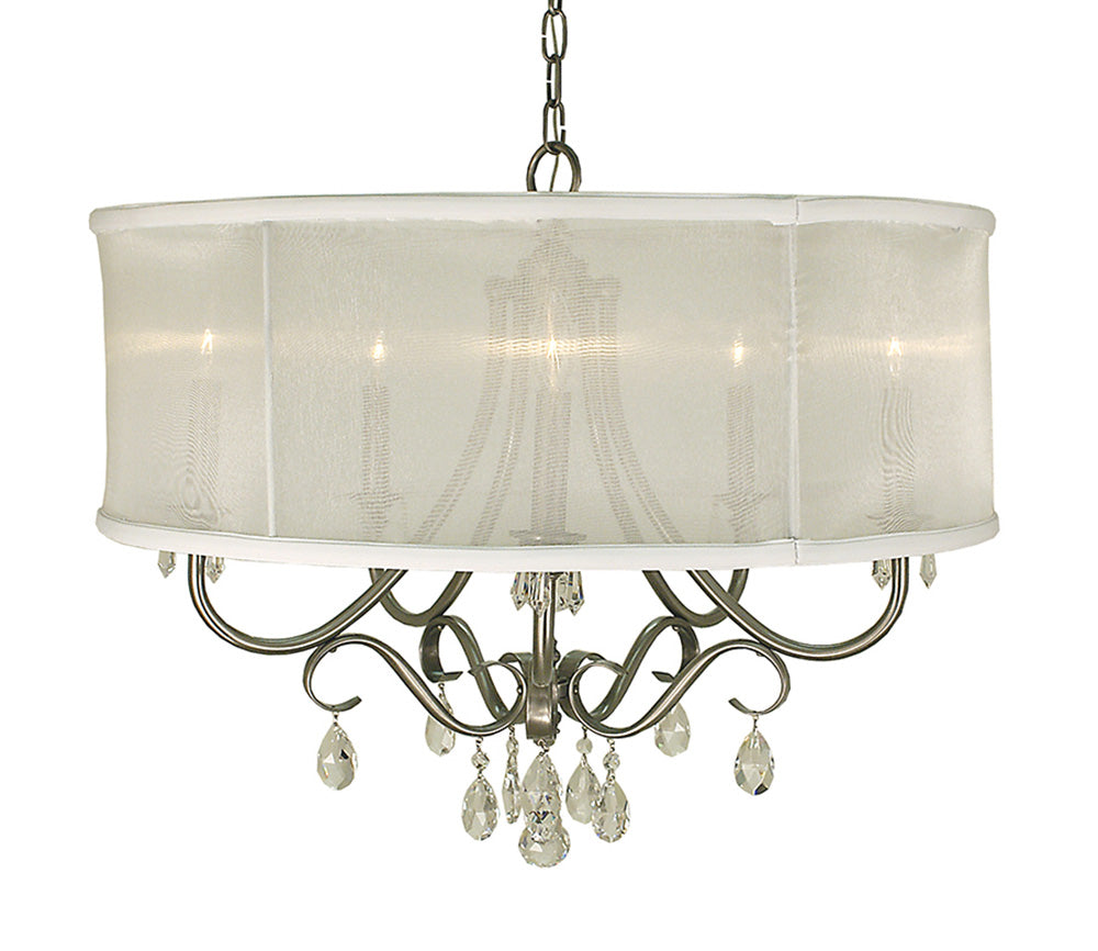Framburg 5-Light Brushed Nickel Liebestraum Dining Chandelier