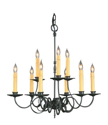 Framburg Black Forest 9 - Light Charcoal Dining Chandelier 1319 CH