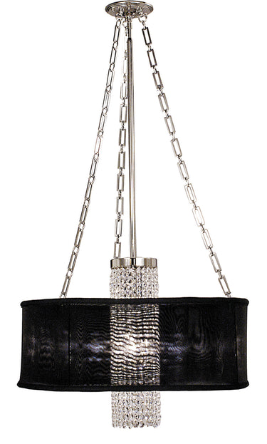 Framburg Angelique 1 - Light Polished Silver with White Sheer Shade Dining Chandelier 1955 PS/SWH