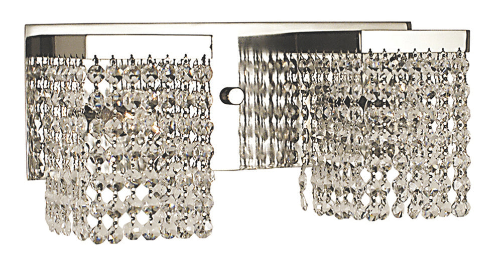 Framburg 2-Light Polished Silver Crystal Gemini Sconce