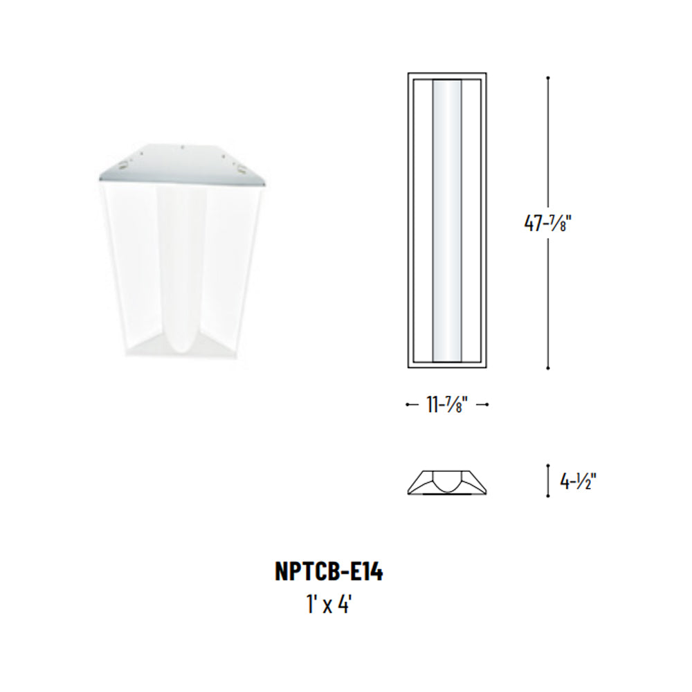 Nora Lighting 1'x4' LED Center Basket Troffer