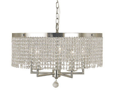Framburg Princessa 5 - Light Polished Silver Dining Chandelier 2276 PS
