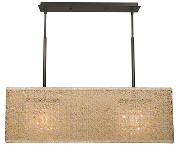 Framburg Chloe 2 - Light Mahogany Bronze with Champagne Mesh Shade Island Chandelier 2332 MB/CM