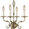 Framburg Jamestown 4 - Light Antique Brass Mini Chandelier 2374 AB