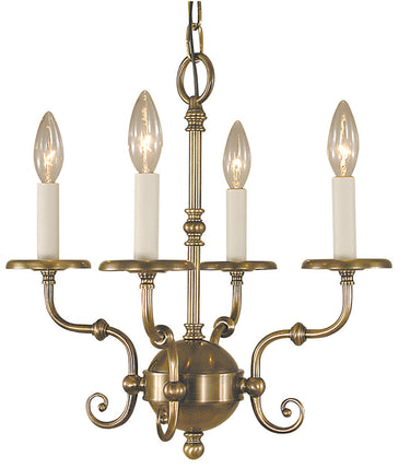 Framburg Jamestown 4 - Light Antique Brass Mini Chandelier 2374 AB