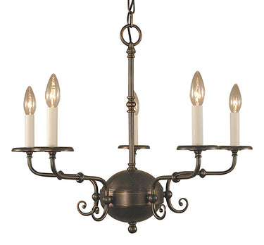 Framburg Jamestown 5 - Light Siena Bronze Dining Chandelier 2375 SBR