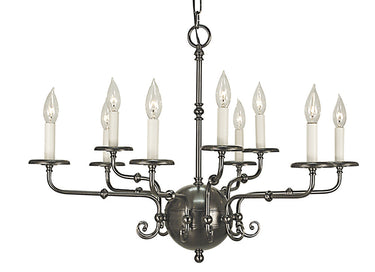 Framburg Jamestown 9 - Light Antique Silver Dining Chandelier 2379 AS