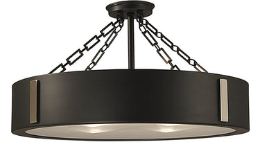 Framburg Oracle 4 - Light Charcoal with Polished Nickel Accents Flush Mount 2412 CH/PN