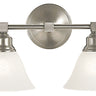 Framburg Taylor 2 - Light Brushed Nickel with White Marble Glass Shade Wall Sconce 2422 BN/WH