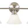 Framburg Taylor 3 - Light Polished Nickel with White Marble Glass Shade Wall Sconce 2423 PN/WH