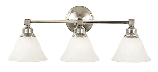 Framburg Taylor 3 - Light Polished Nickel with White Marble Glass Shade Wall Sconce 2423 PN/WH