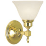 Framburg Taylor 1 - Light Polished Brass with White Marble Glass Shade Wall Sconce 2431 PB/WH