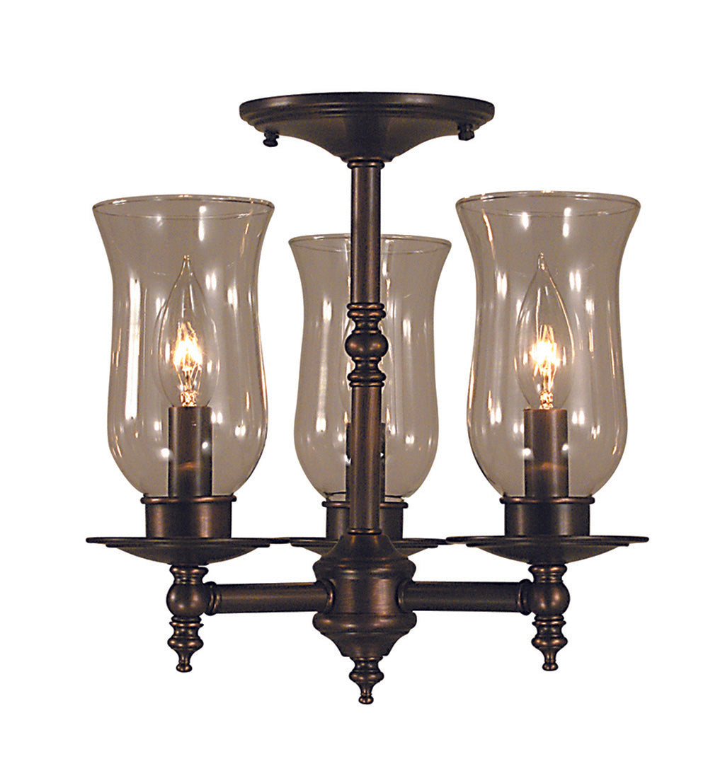 Framburg 3-Light Siena Bronze Sheraton Flush Semi-Flush Mount