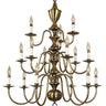 Framburg Jamestown 15 - Light Antique Brass Foyer Chandelier 2527 AB