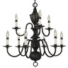 Framburg Jamestown 9 - Light Matte Black Dining Chandelier 2529 MBLACK