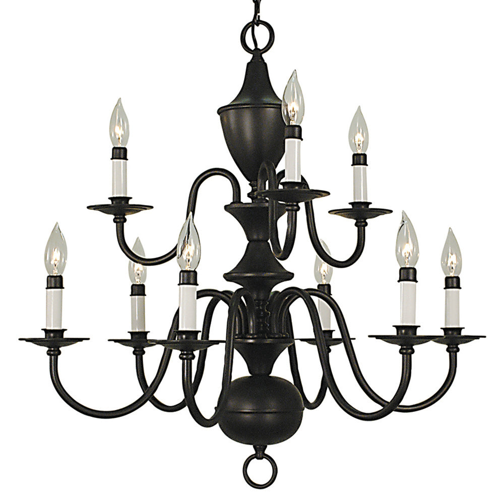 Framburg 9-Light Matte Black Jamestown Dining Chandelier