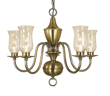 Framburg Jamestown 5 - Light Antique Brass Dining Chandelier 2545 AB