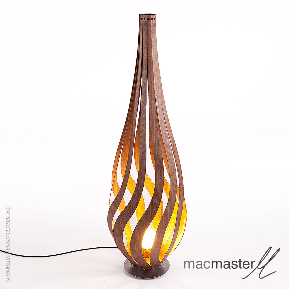 Tulip Floor Lamp by MacMaster Design in Natural Wood Finish