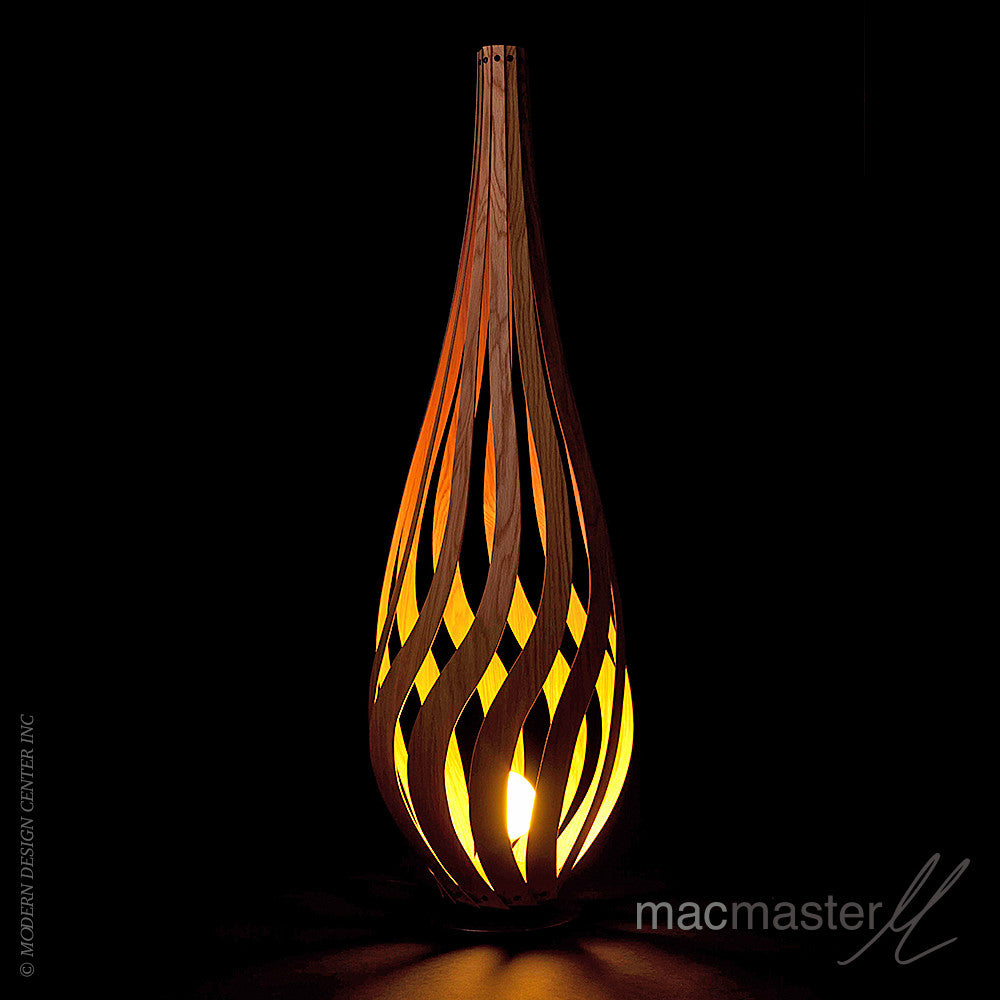Elegant Wooden Spiral Lamp Tulip Floor Light