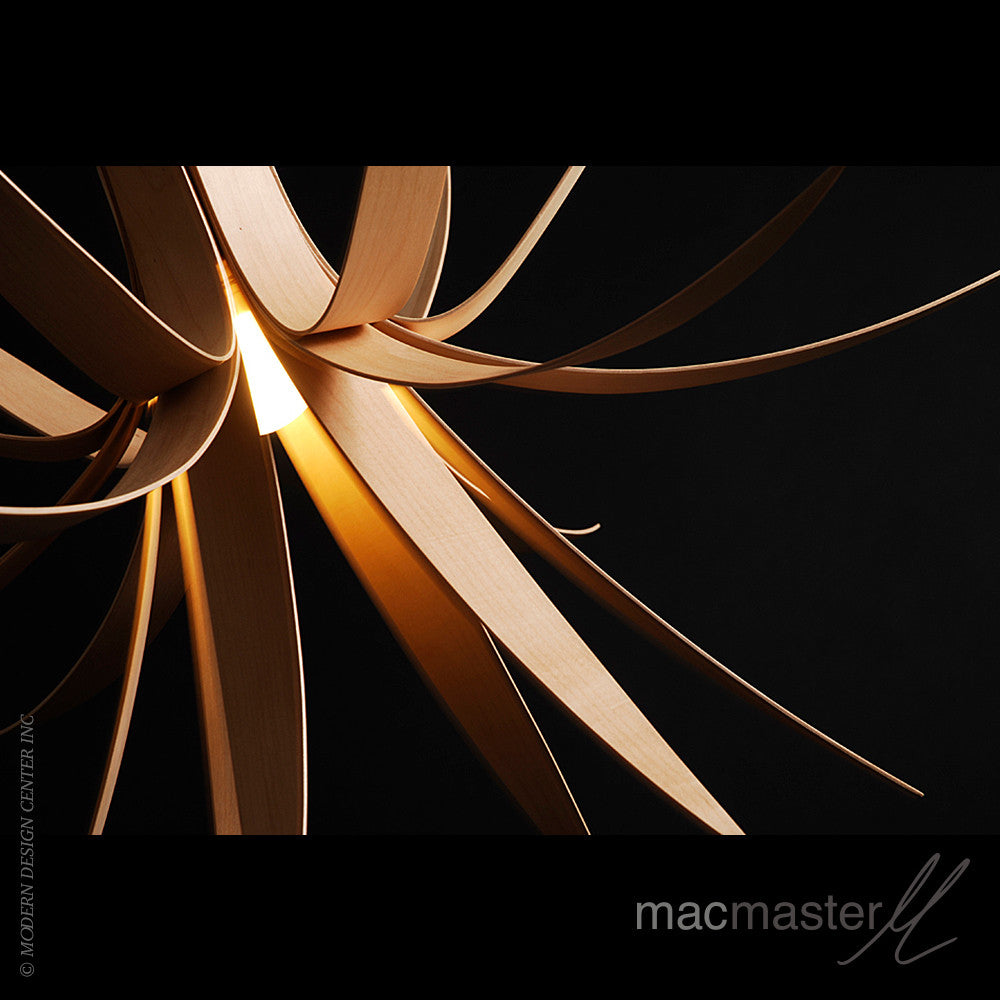 MacMaster Design Iris Pendant Light Sustainable Wooden Pendant Light
