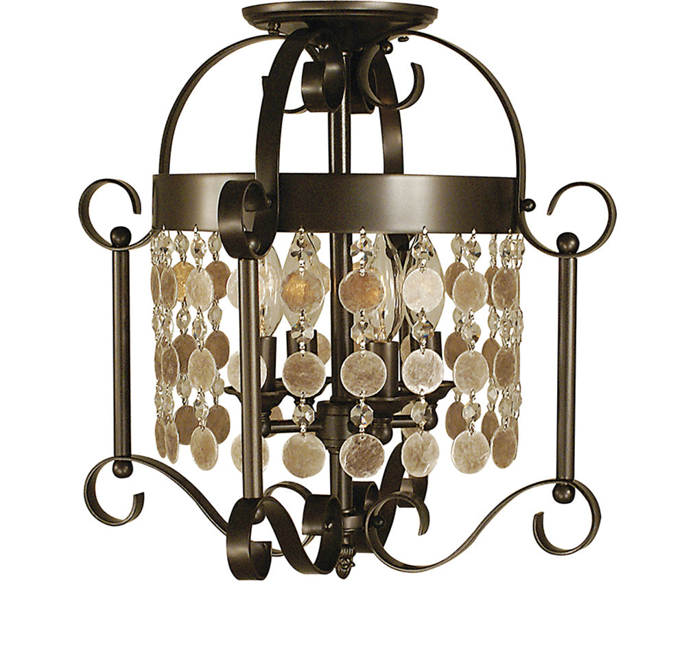 Framburg 4-Light Mahogany Bronze Naomi Flush Semi-Flush Mount