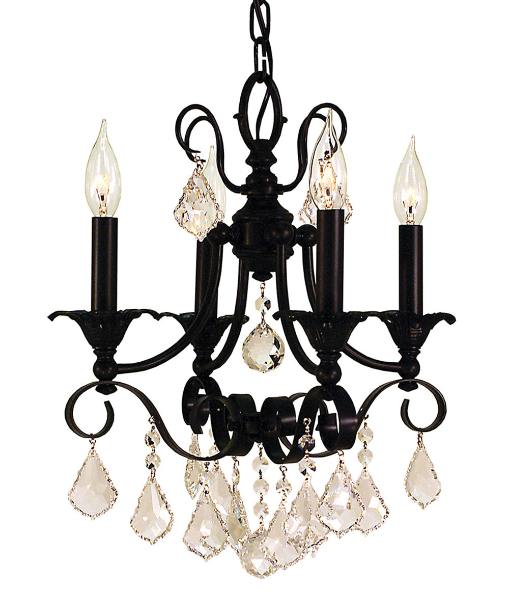 Framburg 4-Light Matte Black Liebestraum Mini Chandelier