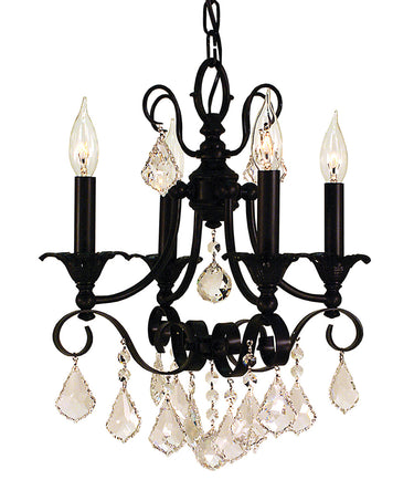 Framburg Liebestraum 4 - Light Matte Black Mini Chandelier 2974 MBLACK