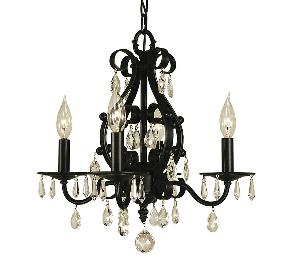 Framburg 4-Light Matte Black Liebestraum Mini Chandelier
