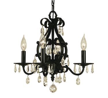 Framburg Liebestraum 4 - Light Matte Black Mini Chandelier 2984 MBLACK