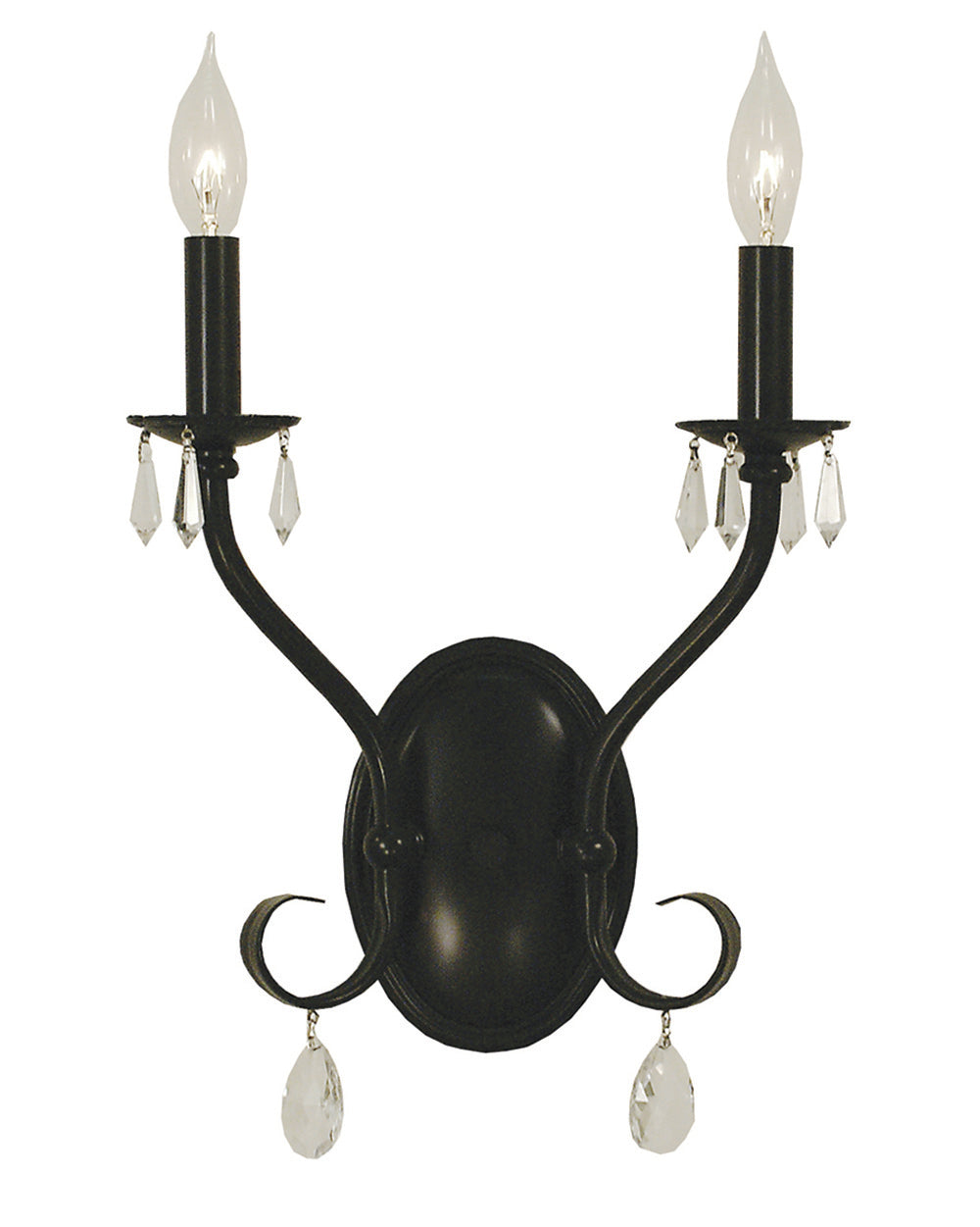 Framburg 2-Light Matte Black Liebestraum Sconce