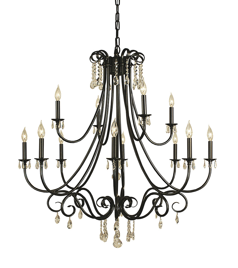 Framburg 12-Light Mahogany Bronze Liebestraum Foyer Chandelier