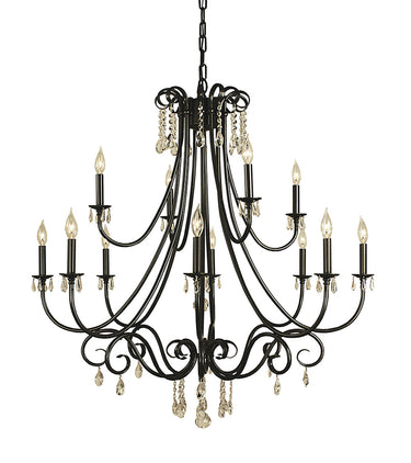 Framburg Liebestraum 12 - Light Mahogany Bronze Foyer Chandelier 2997 MB