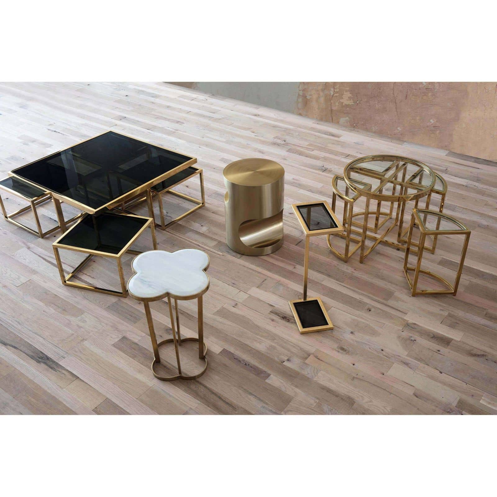 Nathan Side Table in Brass by Regina Andrew