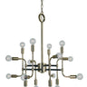 Framburg Fusion 16 - Light Polished Nickel with Matte Black Accents Dining Chandelier 3056 PN/MBLACK