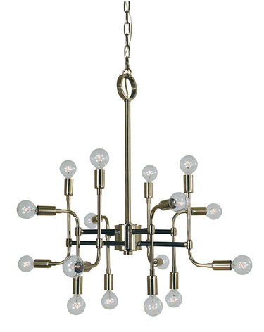 Framburg Fusion 16 - Light Polished Nickel with Matte Black Accents Dining Chandelier 3056 PN/MBLACK
