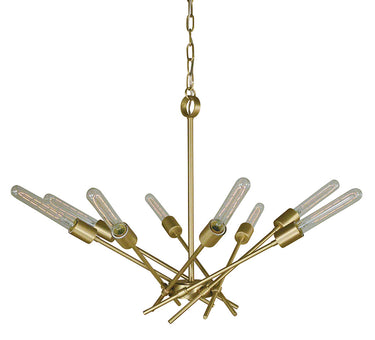Framburg Quasar 8 - Light Satin Brass Dining Chandelier 3078 SB