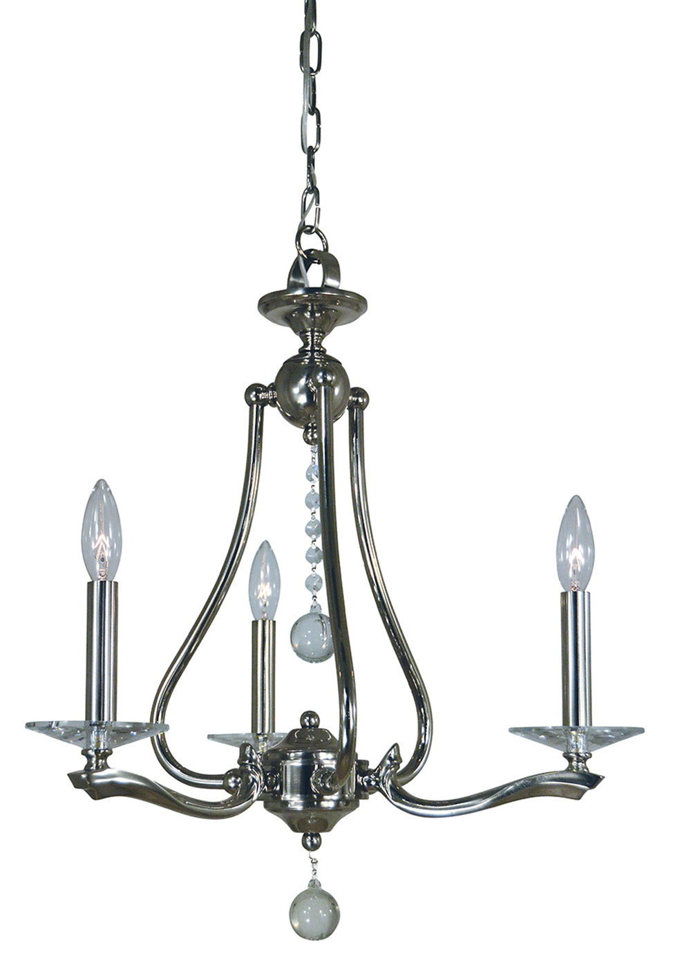Framburg 3-Light Polished Nickel Allena Chandelier