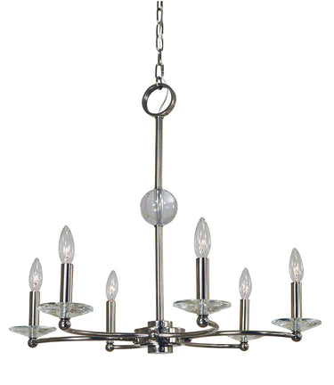 Framburg Pirouette 6 - Light Polished Nickel Dining Chandelier 3106 PN