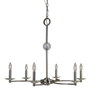 Framburg Pirouette 6 - Light Polished Nickel Dining Chandelier 3108 PN