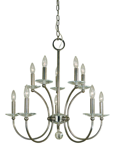 Framburg Pirouette 10 - Light Polished Nickel Chandelier 3109 PN