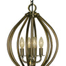 Framburg Dewdrop 4 - Light Antique Brass Mini Chandelier 4344 AB