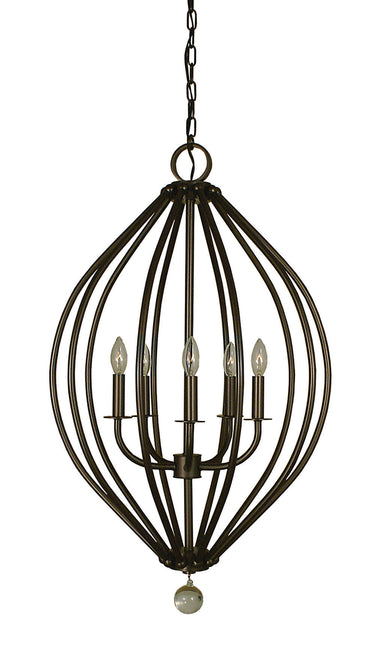 Framburg Dewdrop 5 - Light Mahogany Bronze Dining Chandelier 4345 MB