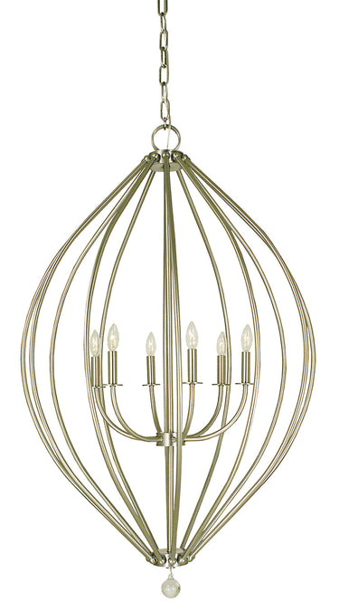 Framburg Dewdrop 6 - Light Brushed Nickel Foyer Chandelier 4346 BN
